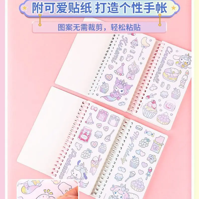 คอยล์การ์ตูนอนิเมะ Kawaii Sanrio อนิเมะสมุดแผนงานประจำสัปดาห์น่ารักๆ Hello Kitty Cinnamoroll โน๊ตบุ๊คขนาดพกพาความคิดริเริ่มฮาโลวีนเด็กผู้หญิงของขวัญ
