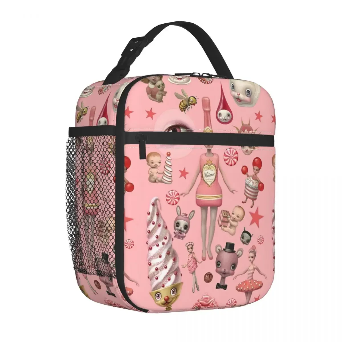 Mark Ryden Doll Pink Insulated Lunch Bags Thermal Bag Reusable Leakproof Tote Lunch Box Food Handbags Work Picnic