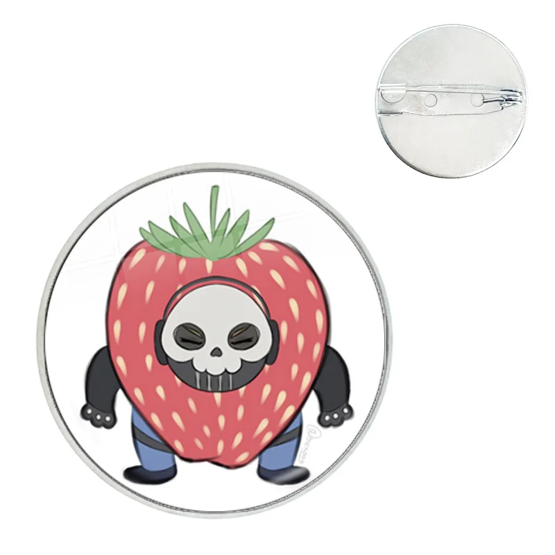 Classic Game Call of Duty Horror Ghost Button Pin Cartoon Cute Strawberry Ghost Skull Glass Brooch Badge Bag Accessories