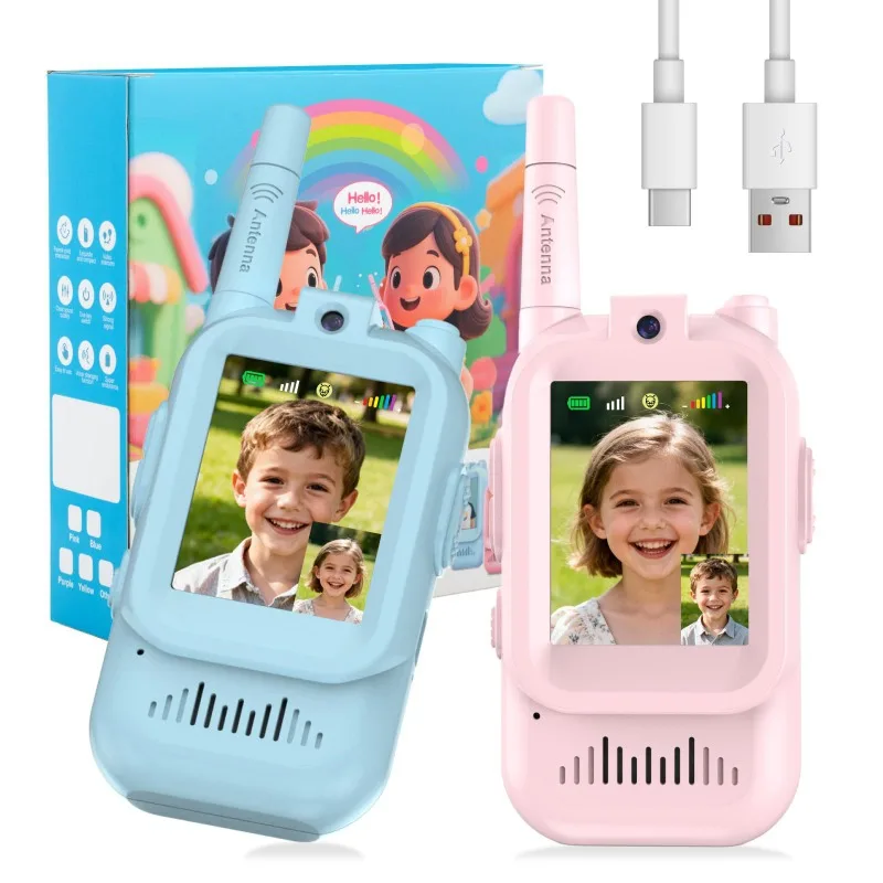 magecam-子供用ビデオウォーキートーキー-2個パック-充電式インターコム-ウォーキートーキー-2画面-ワンクリック通話-子供用ビデオインターコム