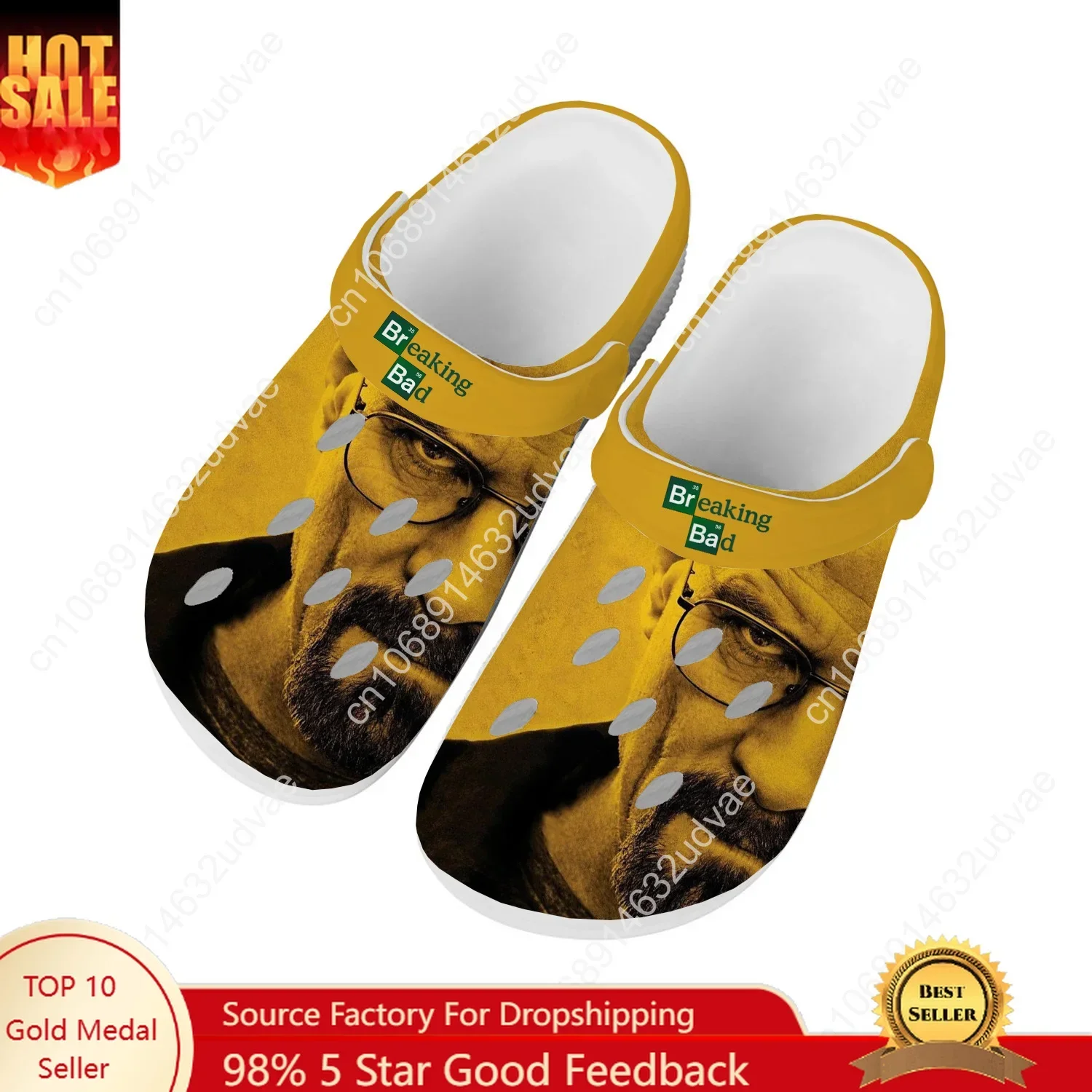 

Breaking Bad Water Shoes Mens Womens Comfortable Fashion Home Garden Clogs Customizd Sandals Beach Breathable Hole Slippers