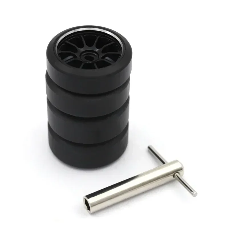 Pneus à dérive en plastique dur à 1.5 degrés, jante en métal pour Wltoys 284131 K969 K989 Kyosho mini-z 1/28 RC, pièces de mise à niveau de voiture