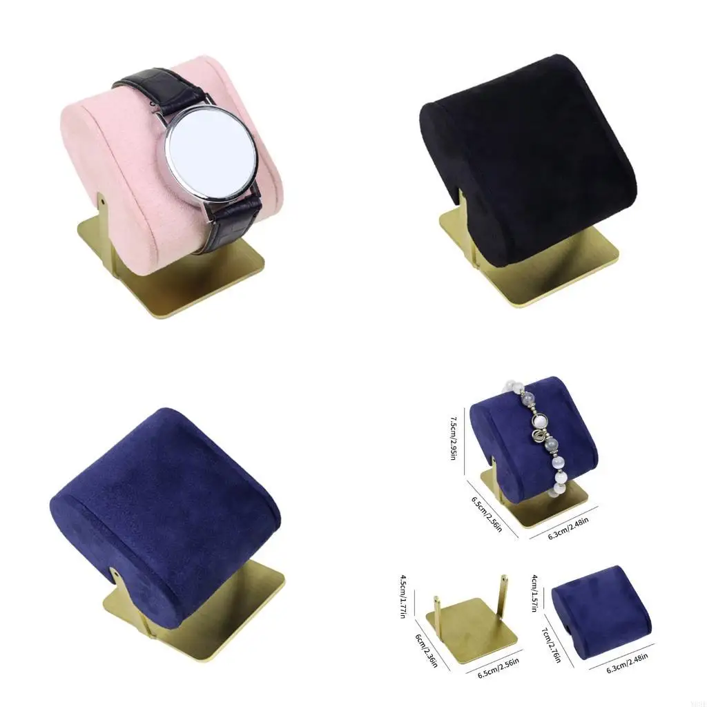 

Velvets Surfaces Jewelry Holder Elegant Metal Base Professional Watch Bracelet Showcases 4 Color Choices Y08E