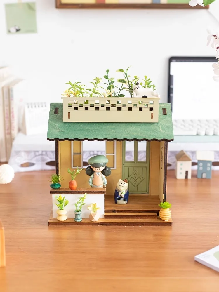 Japanese-style miniature landscape house office decoration, stress-relieving and healing gift, retro craft, and children's room