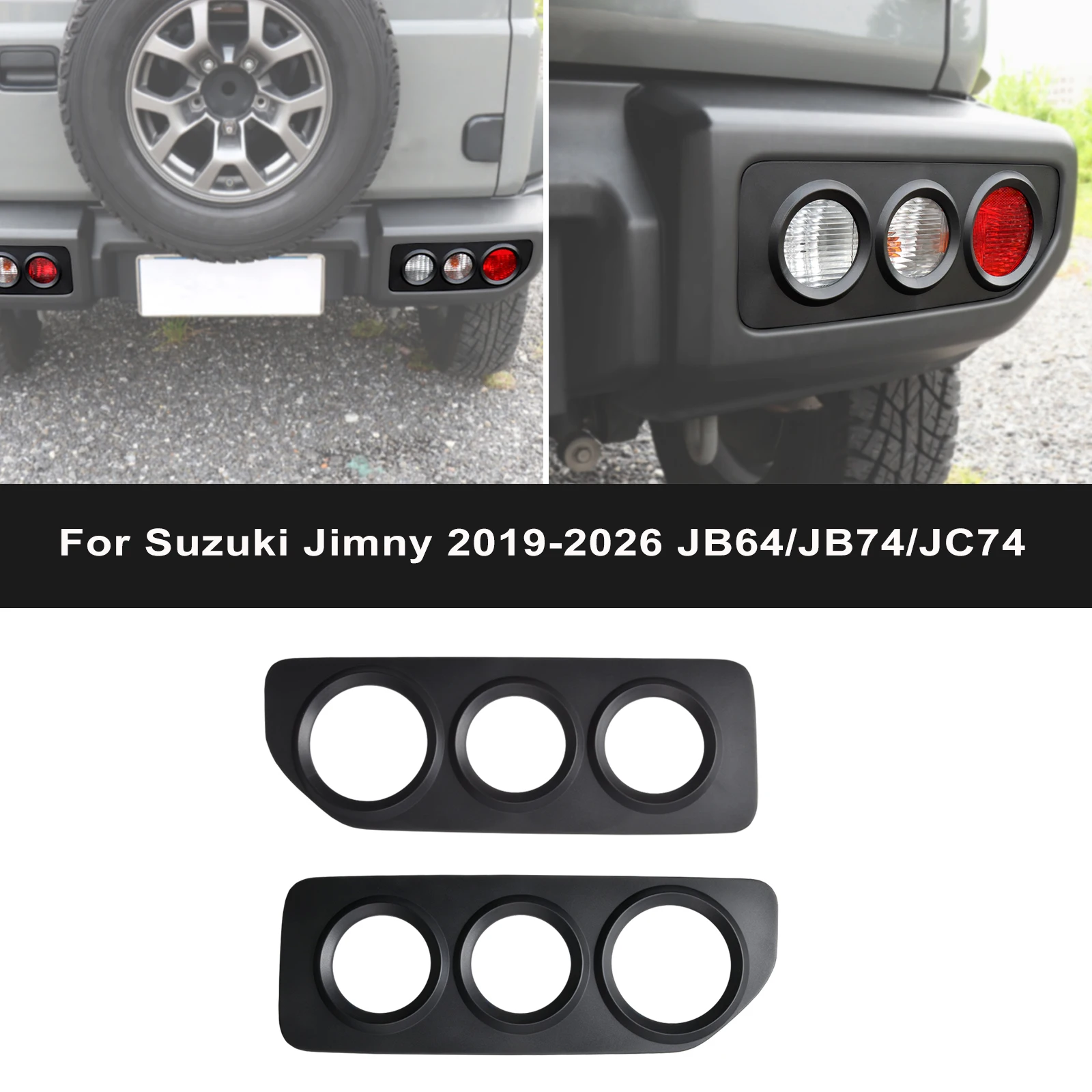 Achterlichtbeschermingsstrip voor Suzuki Jimny 2019-2026 JB64 JB74, zwarte achterlichtbescherming, autolamp, tuning-accessoires, ABS.