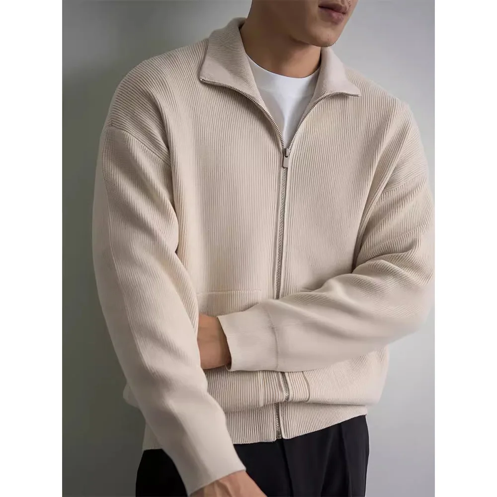 

Cardigan Spring Autumn Trendy Loose Lazy Style Knitted Outerwear Men's Zipper Sweater Jacket