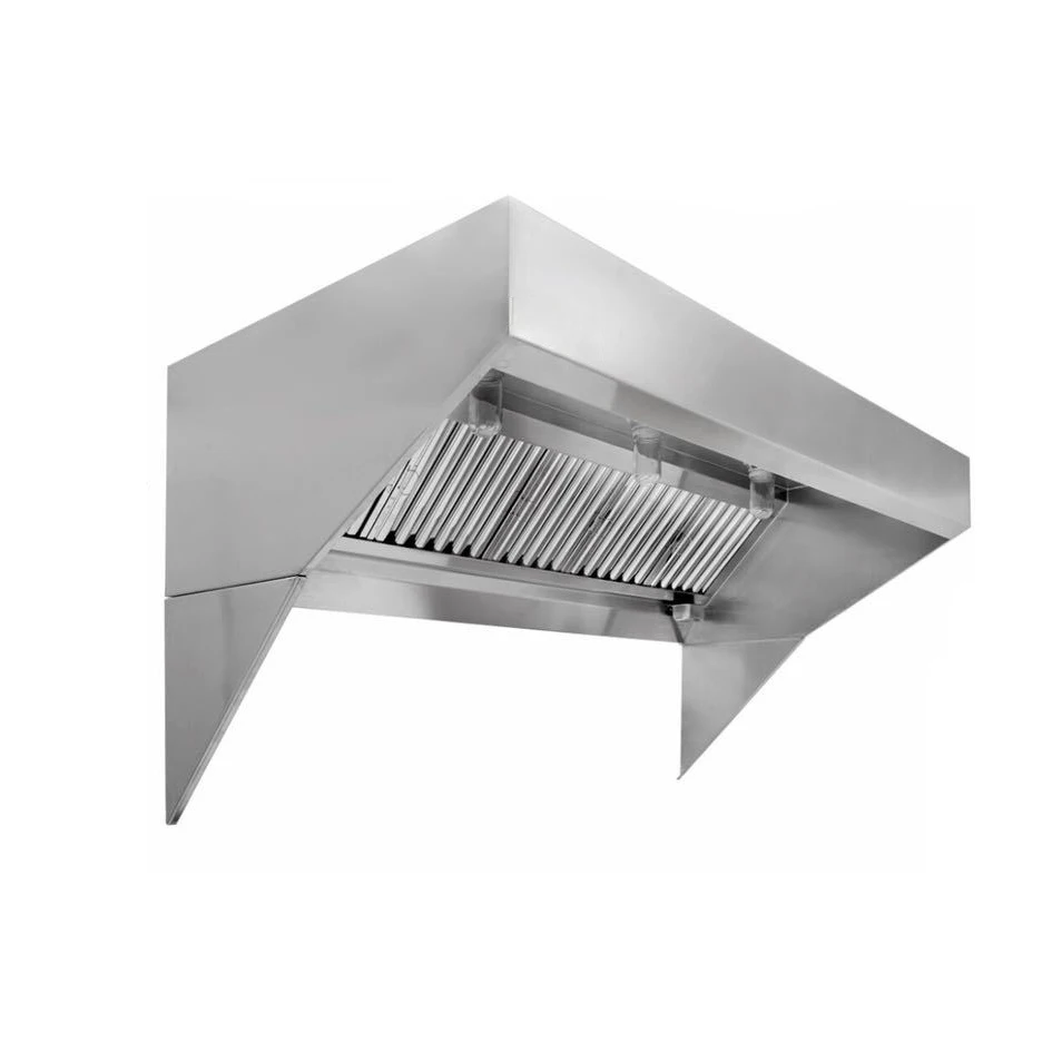 

Commercial Kitchen Hood Stainless Steel Island Range with Grease Filter Vented Exhaust Canopy Hood for Food Truck