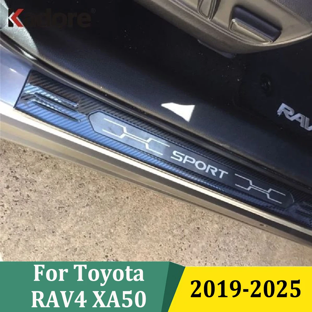 For Toyota RAV4 RAV 4 2019 2020 2021 2022 2023 2024 2025 Side Door Sill Scuff Plate Trim Door Pedals Car Styling Accessories