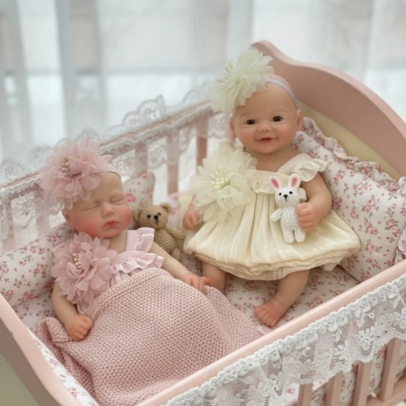 ตุ๊กตาซิลิโคนทั้งตัวขนาด 6 นิ้ว/15 ซม. แบบมินิรีบอร์นเด็กผู้หญิง กันน้ำ ตุ๊กตาซิลิโคนรีบอร์นทำมือ เหมือนจริง ตุ๊กตาเด็กแรกเกิด