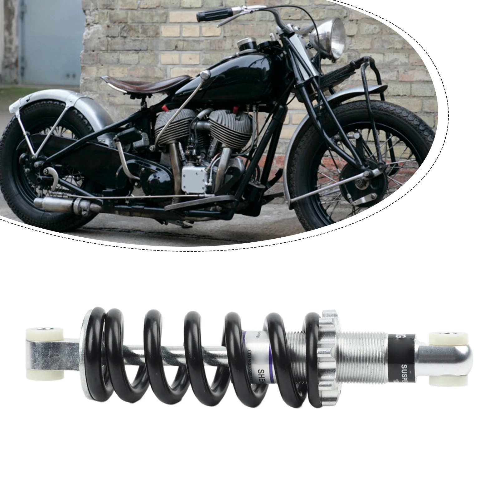 1Pc Motorcycle Rear Shock Absorber 190mm 1200LBS Adjustable Spring For Dirt Bike For ATV Quad-Pocket Bike Gas Scooter
