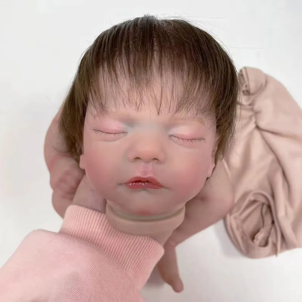 18inch Already Painted Kit Reborn Doll Parts Sam with Rooted Hair Soft Vinyl 3D Painting Skin Visible Veins muñecas Kit reborn