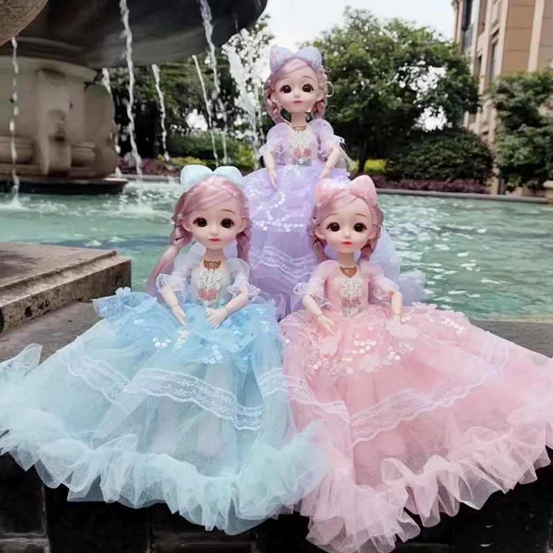 30cm Girl Princess Doll Toy Multi-jointed Movable Beautiful Wedding Dress With Music Princess Doll Kids Play House Toys Gifts