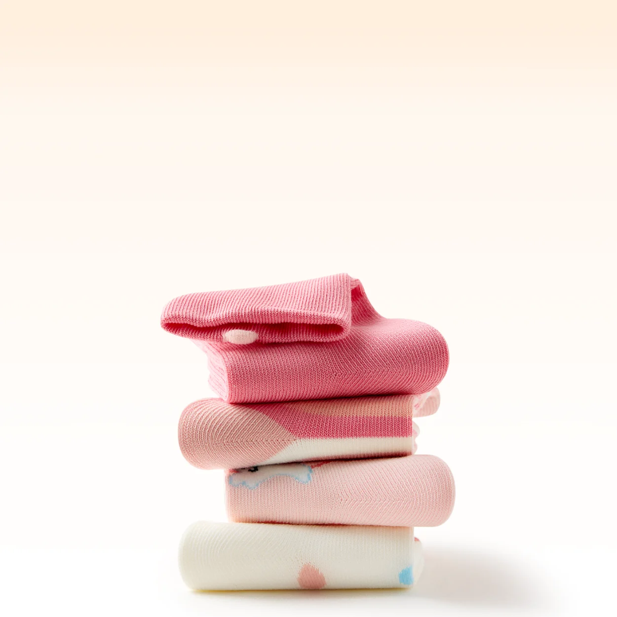 Beibi 4er-Pack Wadenlange Socken für Kinder 0-6 Jahre, Niedlicher Cartoon-Häschen-Streifen-Druck, Warme Kreative Herbst-Winter Bunte Spaß-Socken – Detail 5