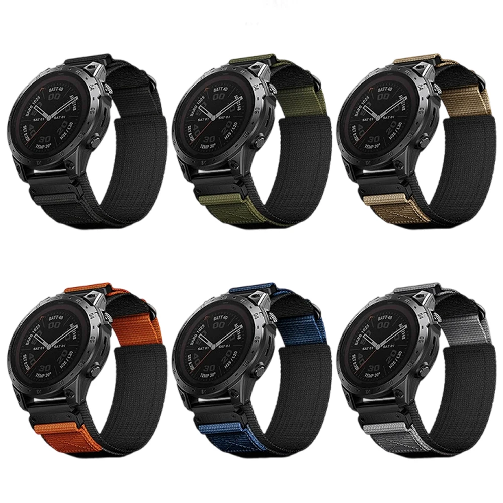 26 22 مللي متر حزام ل Garmin Fenxi 8/7X/6X/5X/E/إندورو 3 سريعة صالح حلقة النايلون جديلة معصمه ل Garmin Fenix 8 47 51 مللي متر اكسسوارات