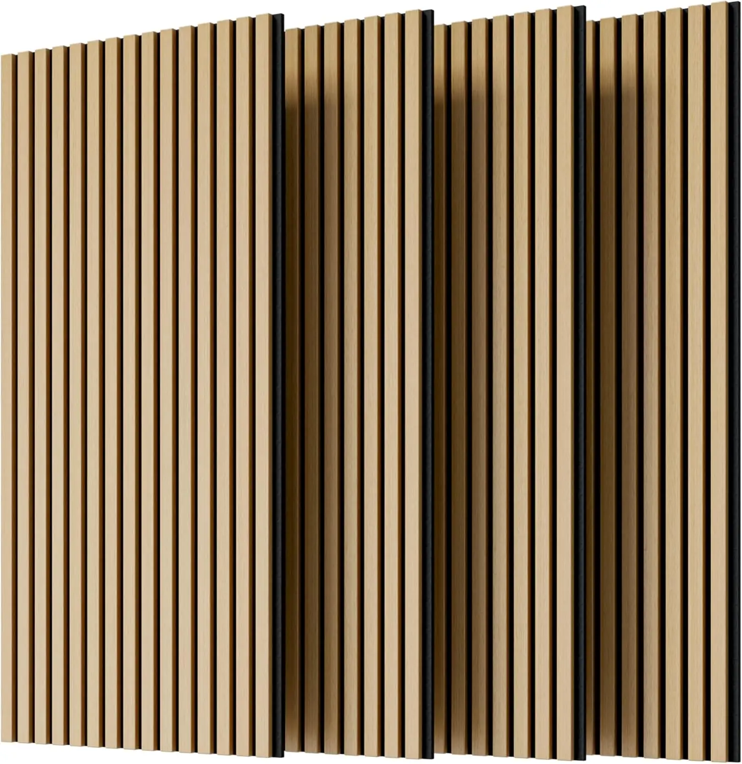 

4PC Acoustic Panels - 3D Fluted Sound Absorbing Panels with White Oak Finish 45.27"X23.62" for Home Studio