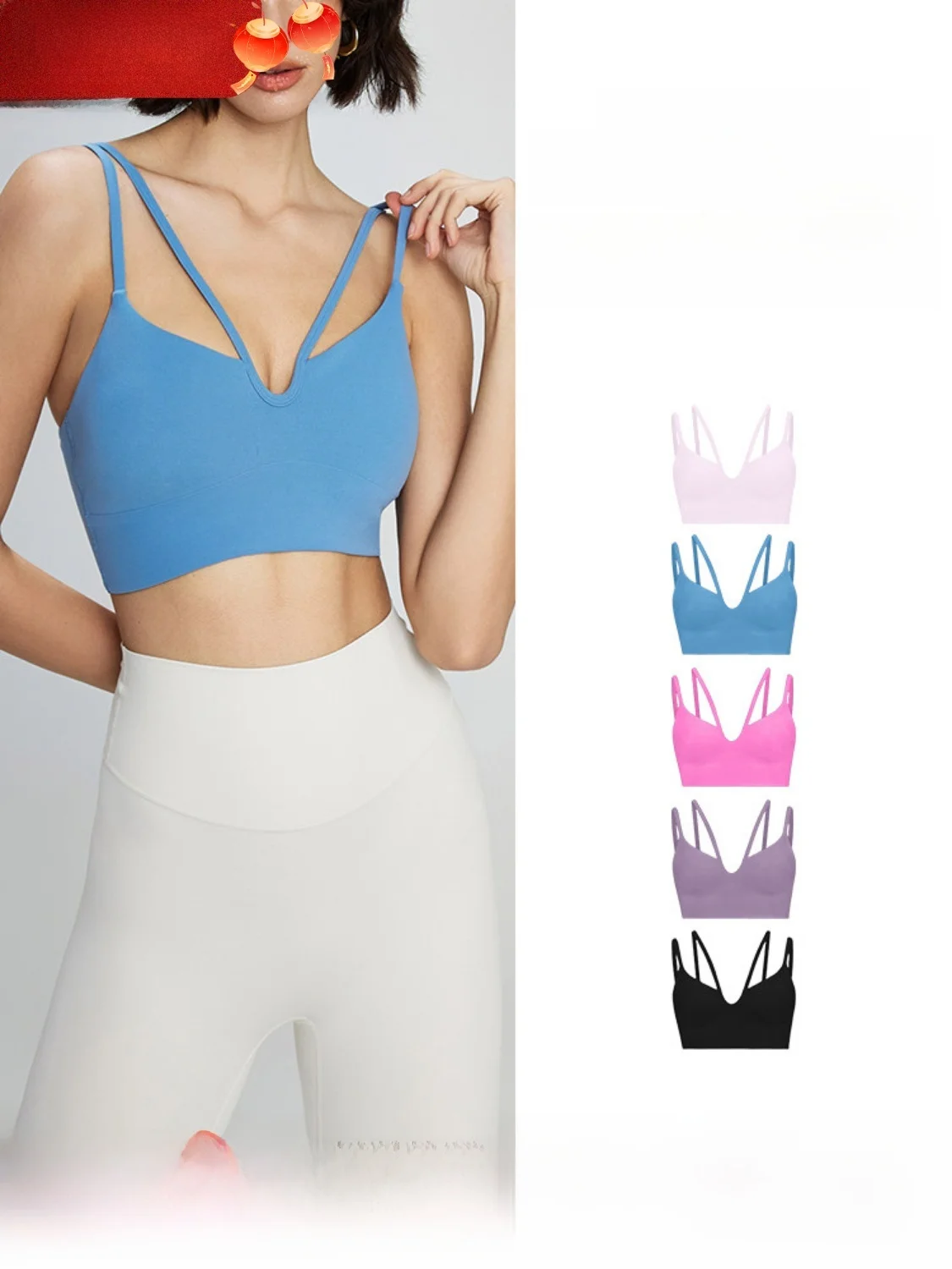 Women's Sports Bra Fitn Vest Breathable Thin Strap Anti o Profional Yoga Tank Top Nylon Spandex ort Sve Summer