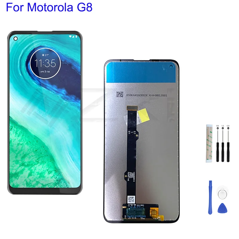 

ЖК-дисплей 6,4 дюйма для Motorola Moto G8, сенсорный экран, дигитайзер с рамкой в сборе, запасная деталь