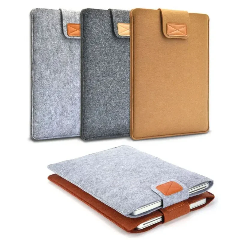 Felt Sleeve Slim Tablet Case Cover Bag for MacBooks Air Pro 11 13 15 Inch Solid Color Tablet Storage Bag