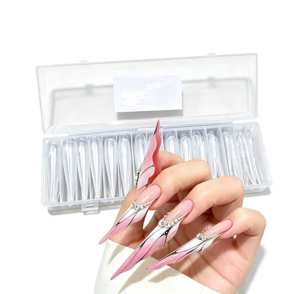 Butterfly Nail Dual Forms 75 Stück, wiederverwendbare Gel-Verlängerungsformen für professionelle Nagelkunst – Detail 11