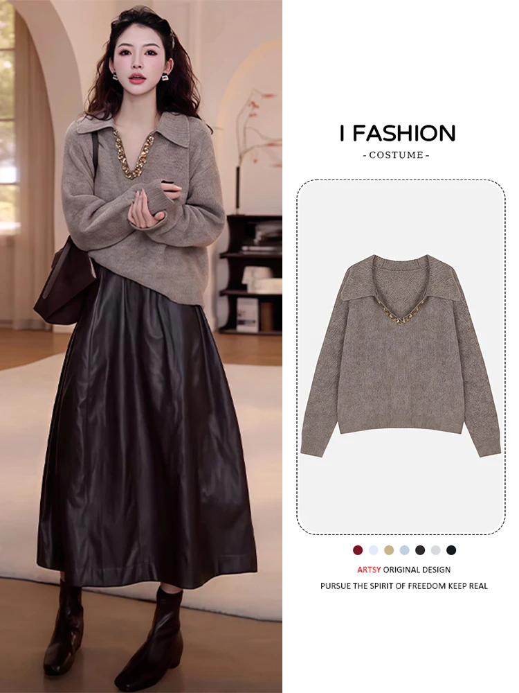 Faionable الرجعية الخصر مقصوص تنورة و Jaet مجموعة بسيطة Sle الملابس النسائية الخريف جديد وصول قطعتين دعوى