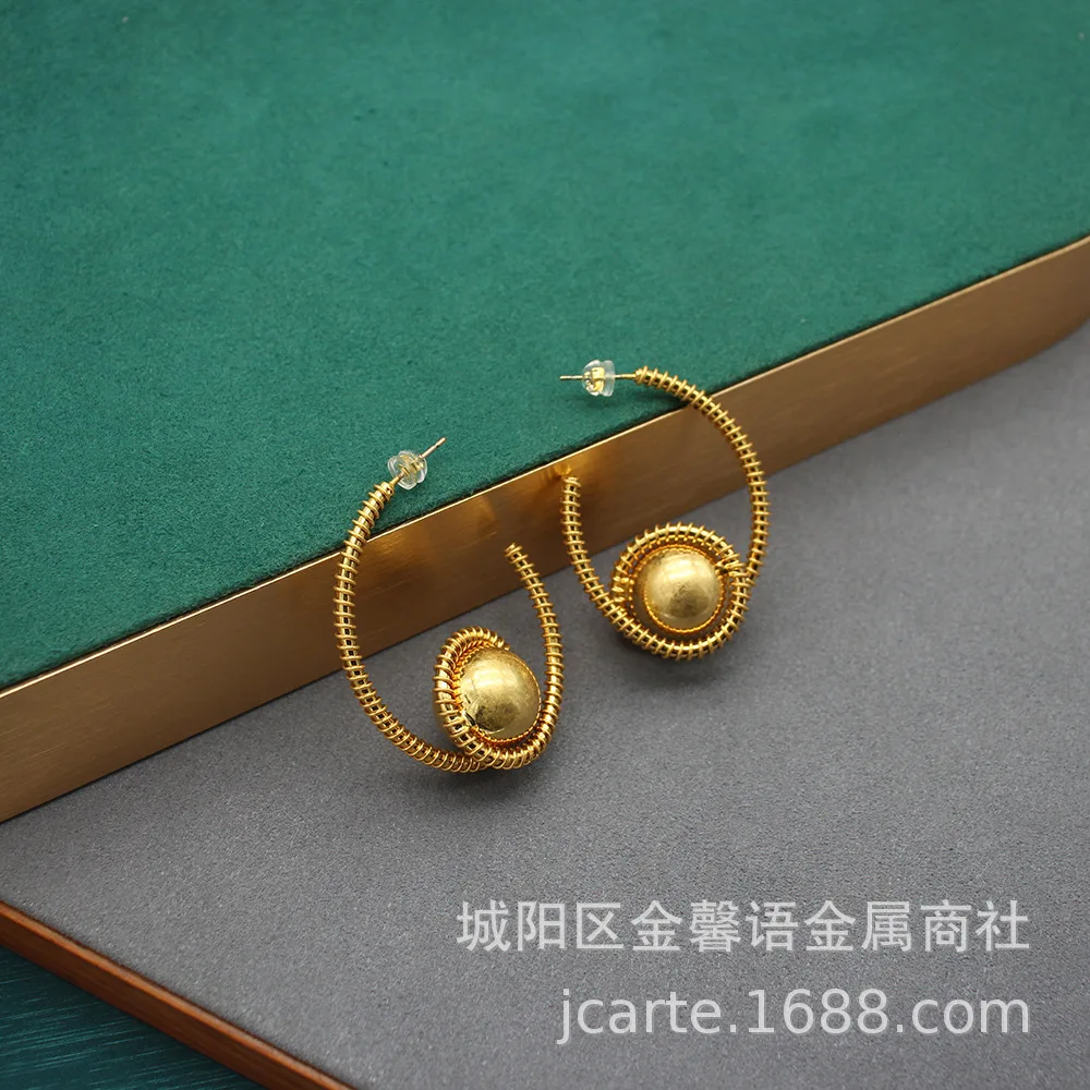 Exaggerated Gold-plated Double-layer Twisted Hoop Earrings - High-end, Chic, and Minimalist Style