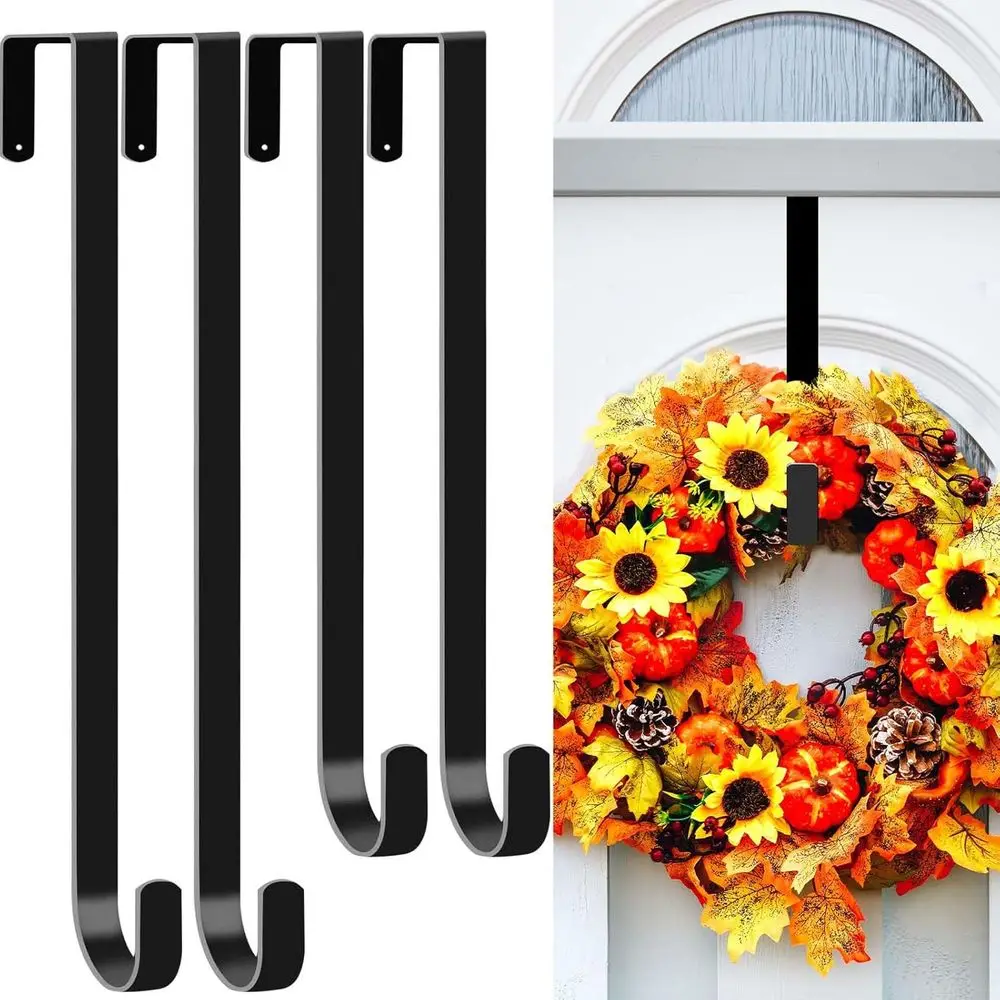 4 Pack Wreath Hangers, Front Door, Over The Door Wreath Hanger, Day Decorations, Wreath Hook, Hanging Christmas, Easter All Deco