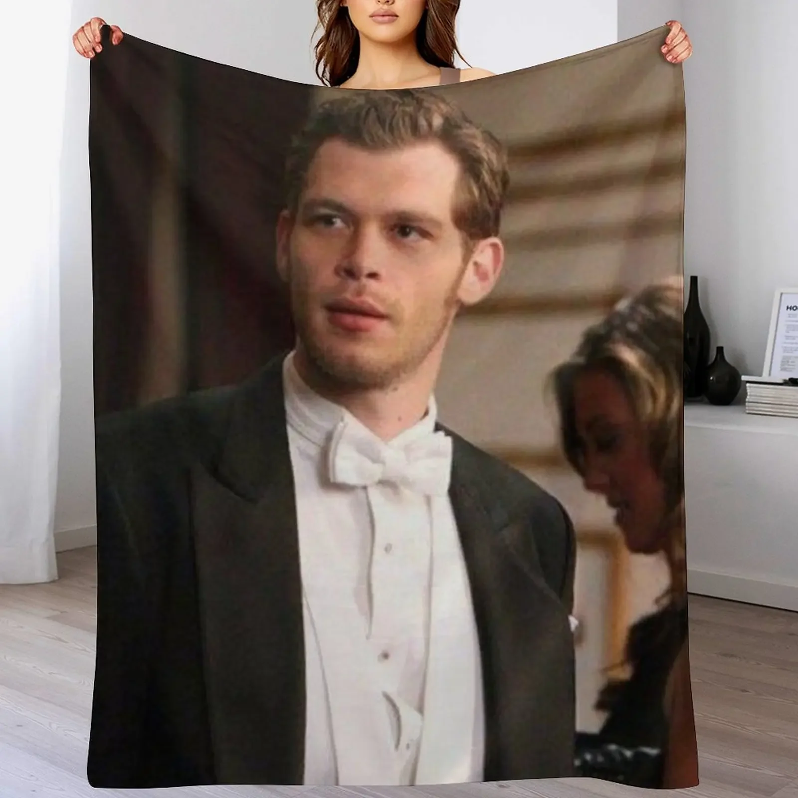 

Klaus Mikaelson Throw Blanket Giant Sofa Vintage Flannel Luxury Designer Blankets