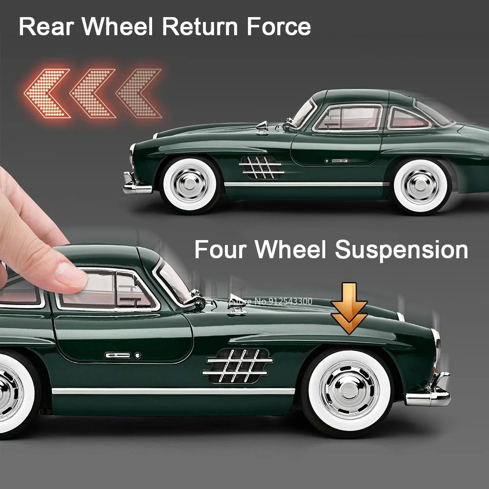 Großes 1:18 300SL LP770 Sportwagenmodell, Spielzeugtüren, geöffnet, zurückziehbar, Stoßdämpfung, Legierung, Fahrzeugmodelle, Hobby, Geschenke für Jungen