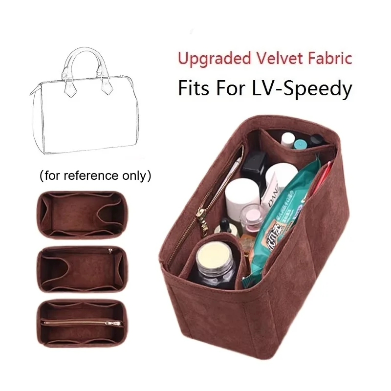 

Бархатная сумка-органайзер для LV Speedy 20, 25, 30, 35, сумка с клапаном, внутренняя сумка для макияжа, дорожная сумка для хранения, внутренняя сумка, аксессуары