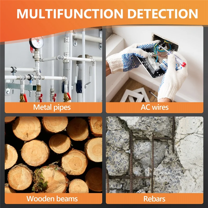 【AJOUT À CART】 Détecteur de métaux mural 6 en 1, détecteur de goujons muraux, tension de goujons en bois, détection de fil sous tension, Scanner mural, Locat de boîte électrique