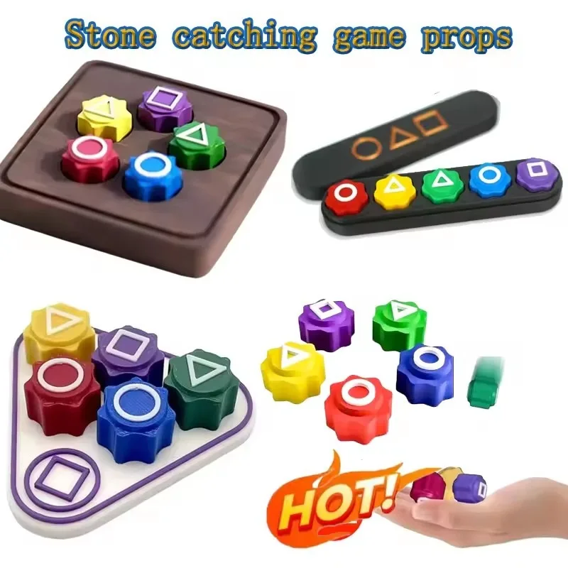 

Authentic Korean Gonggi Set - 5-Stone Traditional Folk Game, Hand-Eye Coordination Training Toy for Kids & Adults