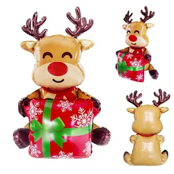 3D Gift Box Santa claus Foil Balloons Gift Box Elk Balloon Christmas Decorations for home Navidad 2025 Decor