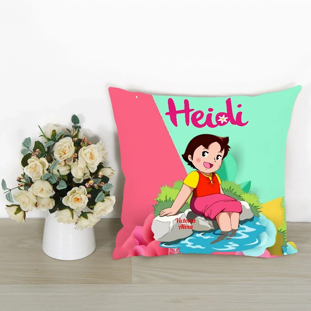 

Cute Heidi Pillow Case Plush Fabric Soft Pillowcase Double Sided Print Cushion Cover Household Gifts