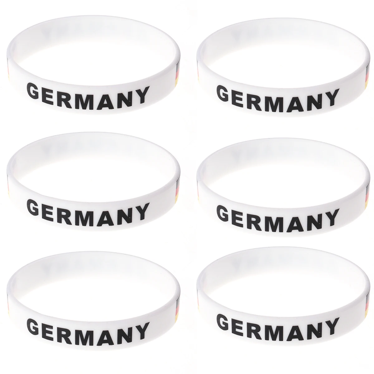 

6 pcs Silicone Wristbands Country Flag Bracelet Soft Durable One Size Fits Most For Sports Games International Cheering For Your