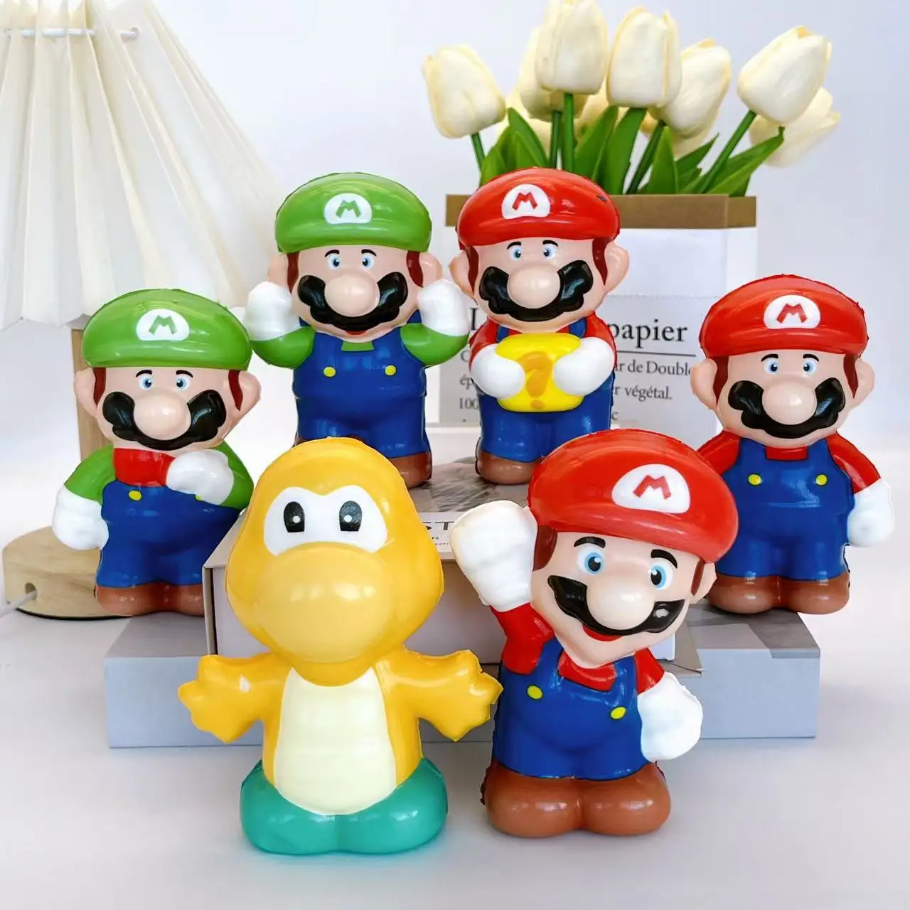 Super Marios Fidget Toys Anime Squeezes Action Figures Kids Adult Stress Reliever Doll Release Emotions Accessory Children Gift