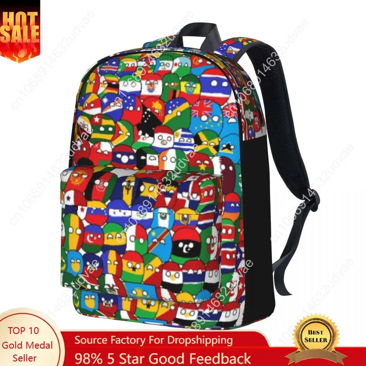 Countryball Cartoon Backpack Countries Earth Cute Style Backpacks Girl Sport Pattern School Bags Colorful Rucksack