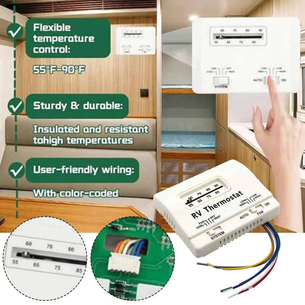 RV Air Conditioner Control Heat Cool Thermostat RV Temperature Control Convenient Control For Coleman RV Air Conditioners