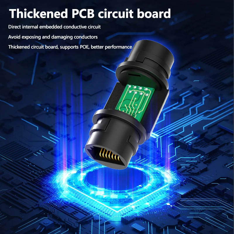 1Pc RJ45 Docking Connector Ethernet Network Straight-through Waterproof IP67 Header Outdoor Broadband Network POE Cable Extender