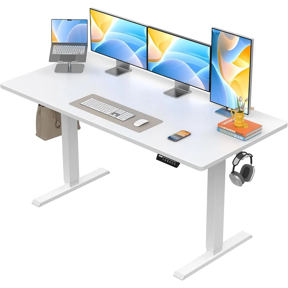 

Electric Standing Desk, 55 x 28 inch Height Adjustable Sit Stand Up Desk, Computer Home Office Desk with 4 Memory Height Button