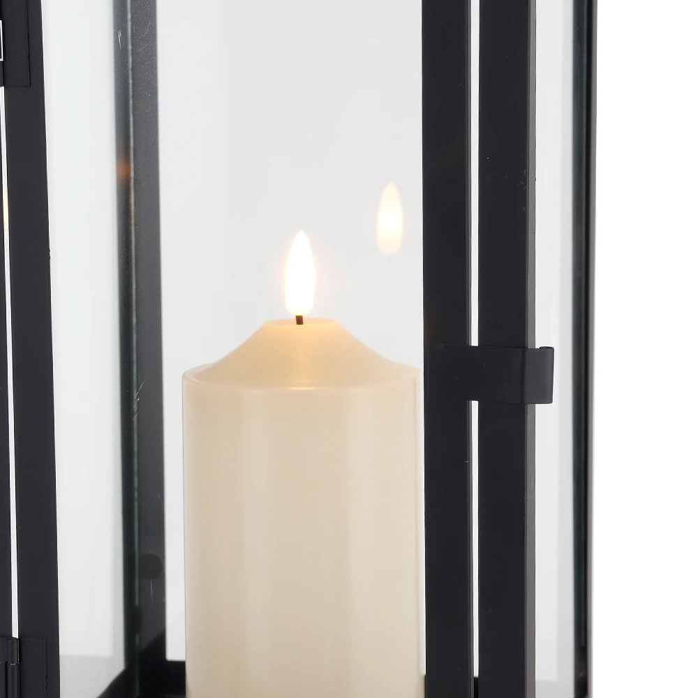 Set of 2 13''&19.5''Tall Outdoor Candle Lanterns Vintage Hanging Tower Lantern Metal Candle Holder