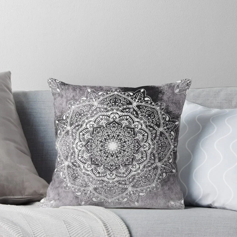 

NATURE DETAILS MANDALA - GRAY Throw Pillow anime girl Pillow Case pillow