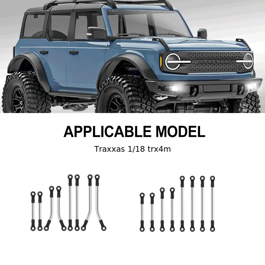 Rcgofollow Aluminium Wielbasis Stuurstang Set Rc Stuurstang Set Stuurstang Set Voor 1/18 Rc Stuurstang Set Zilver