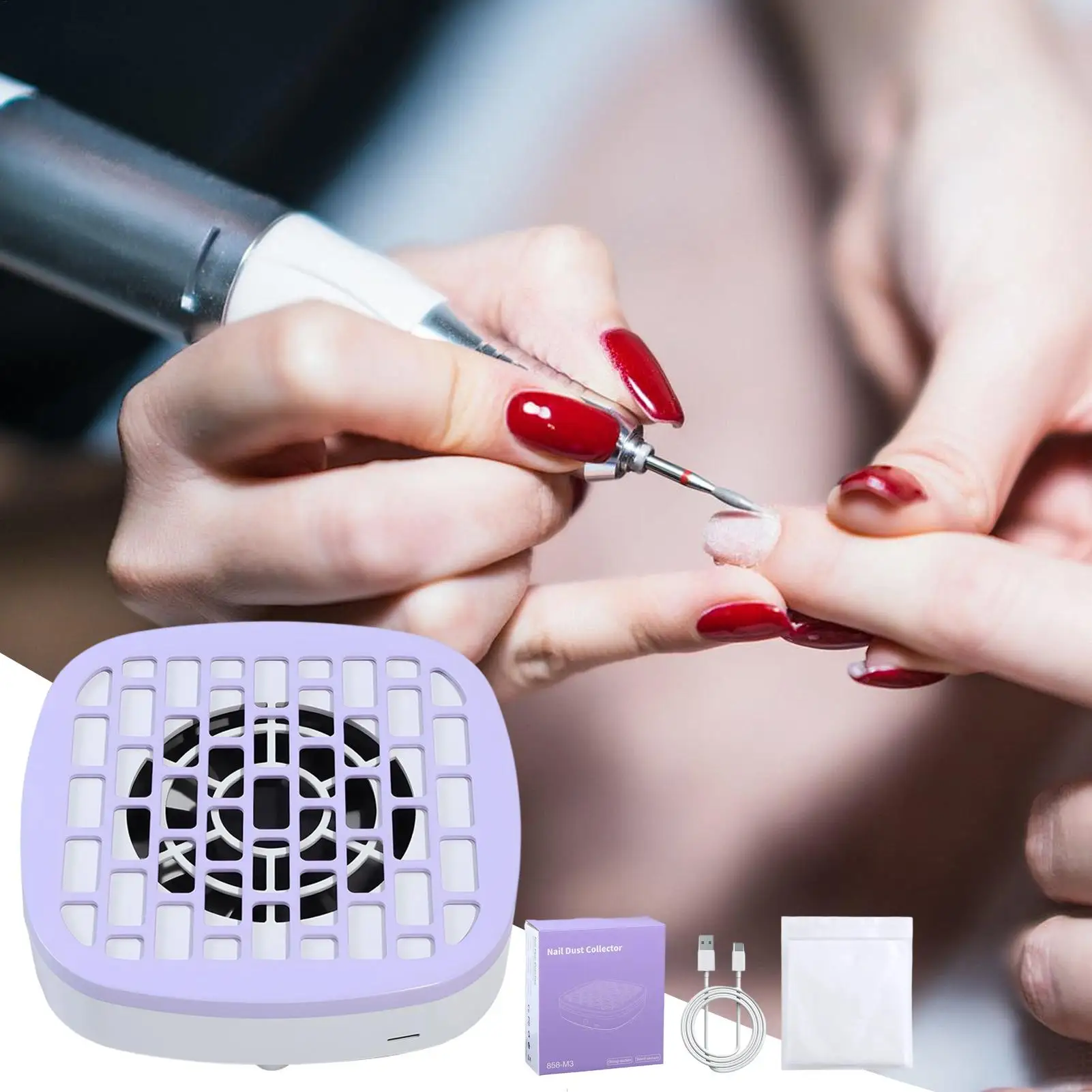 

Nail Vacuum Dust Collector Low Noise Nail Fan Dust Collector Powerful Suction Cleaner Manicure Tools for Beginner Home Salon