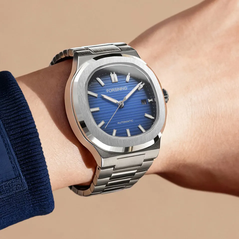 High Quality Luxury Brands Casual Mens Watch Waterproof Stainless Steel Strip Automatic Movement Male aaa Wristwatches FORSINING