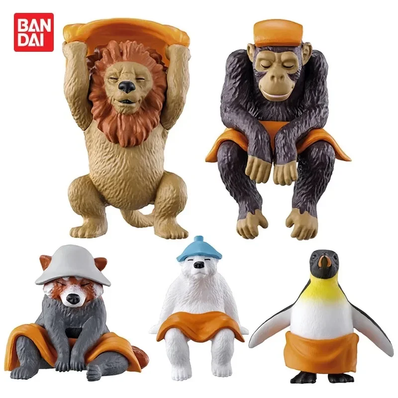 Original Japan Gashapon Kawaii Anime Figur Sauna Tier Weißer Bär Orang-Utan Pinguin Löwe P6 Nette Action Figur Kapsel Spielzeug