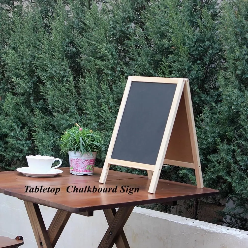 New 30*19cm A Frame Double Sided Chalkboard Freestanding Wooden Blackboard Mini Board Activity Sign Tabletop Menu Board