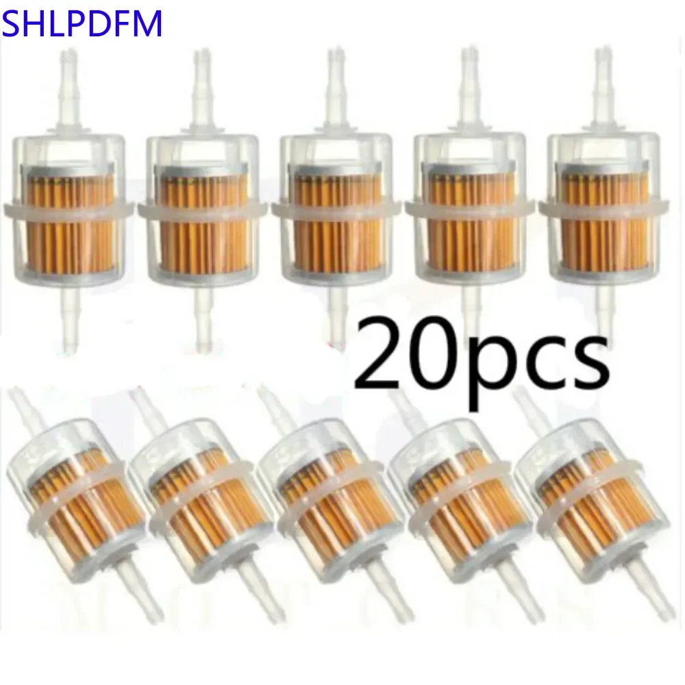 

SHLPDFM 20Pcs Universal Petrol Inline Fuel Filter Large Car Part Fit 6mm 8mm Pipes