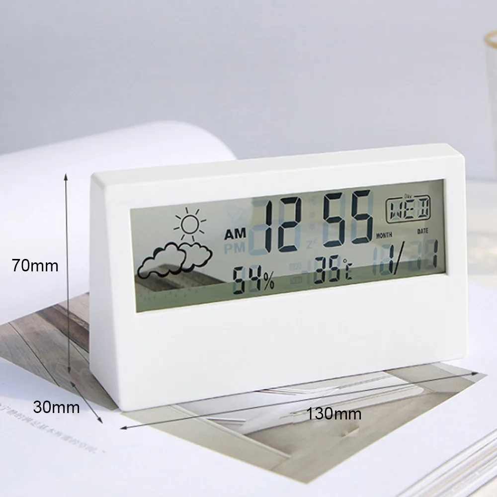 Transparent Digital Clock Digital Type Luminous Alarm Clock Ins Style Multi-function Time Display Clock Bedroom Use