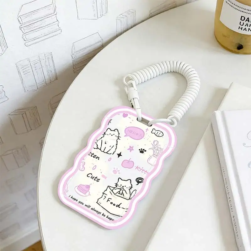 Card Sleeve for Photo Protector Stretchable Spring Cord Kpop Photocard Holder Student Bus/Meal Card Protection Case