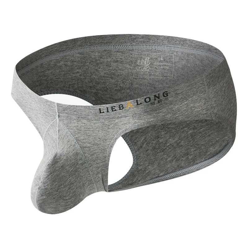 

Мужские хлопковые трусы-брифы с объемным гульфиком, низкой посадкой, эффектом подтяжки бедер, дышащие, однотонные, для спорта и повседневной носки